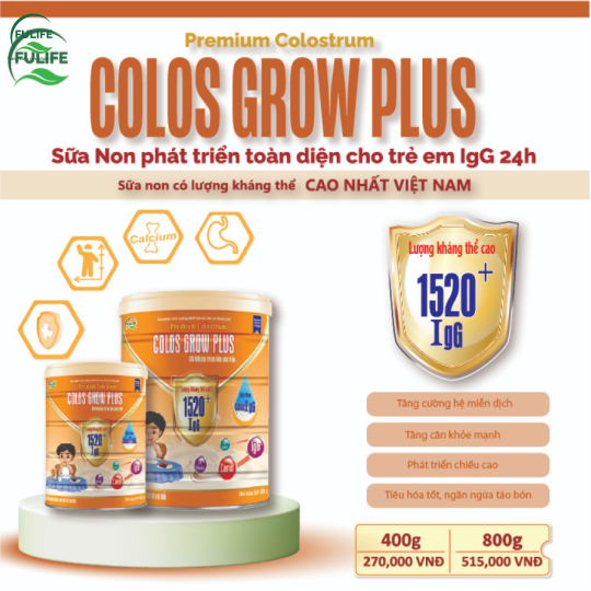 Sữa Non Cho Trẻ Biếng Ăn, Tiêu Hóa Kém - Colos Grow Plus